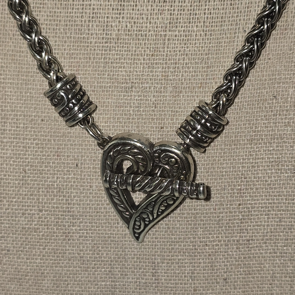 Brighton‎ Heart Vintage Retired Toggle Charm Necklace